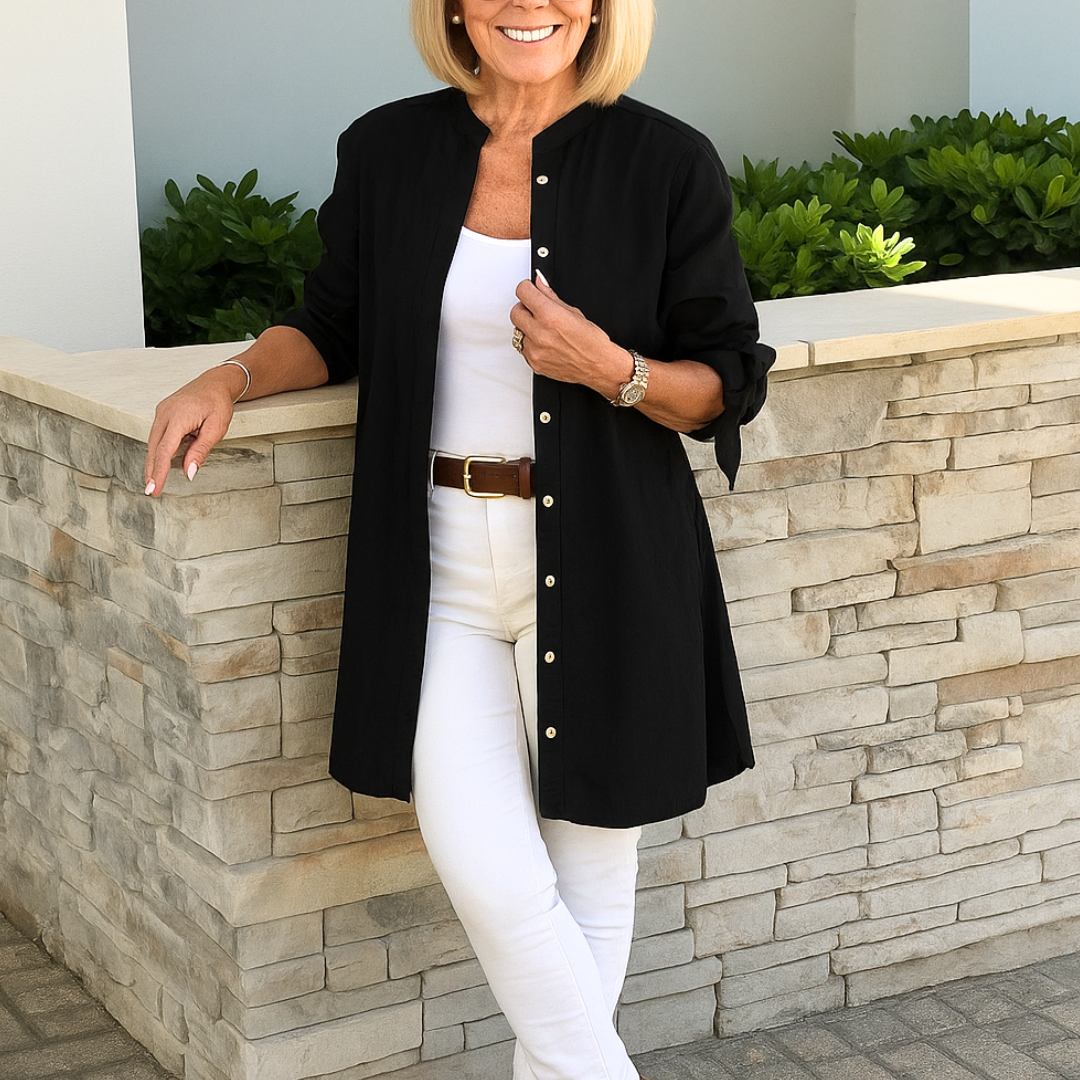 SIMONE™ | SKJORTBLUS MED ELEGANTA ROSETTMANCHETTER