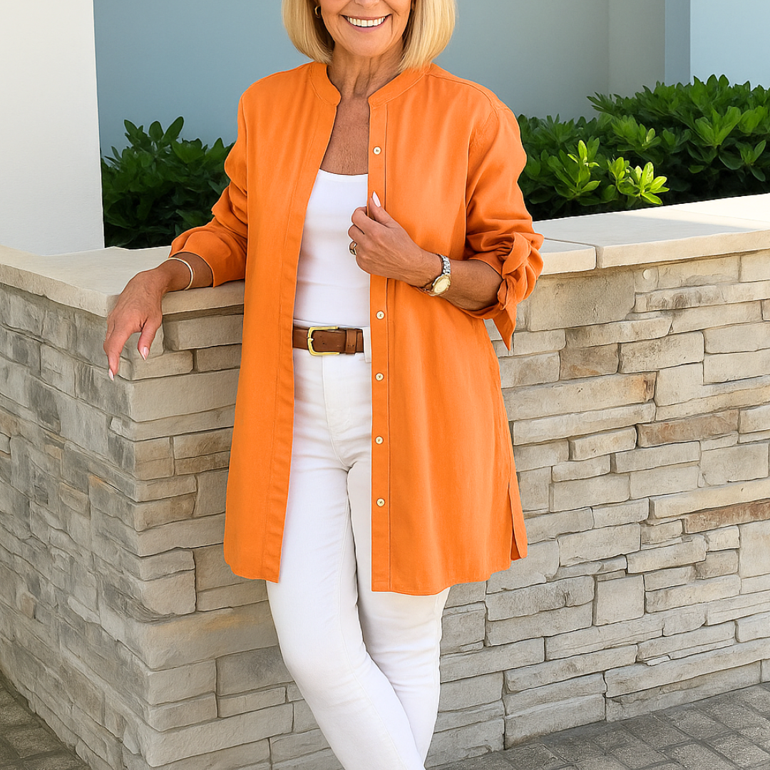 SIMONE™ | SKJORTBLUS MED ELEGANTA ROSETTMANCHETTER