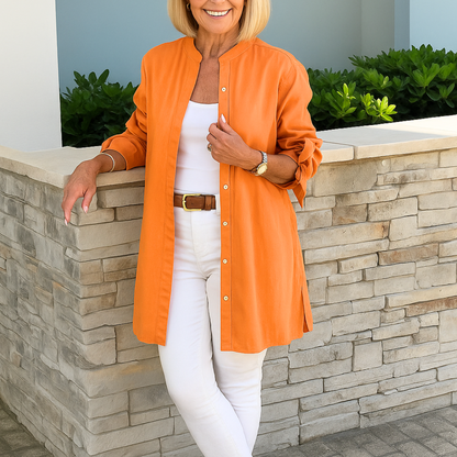 SIMONE™ | SKJORTBLUS MED ELEGANTA ROSETTMANCHETTER