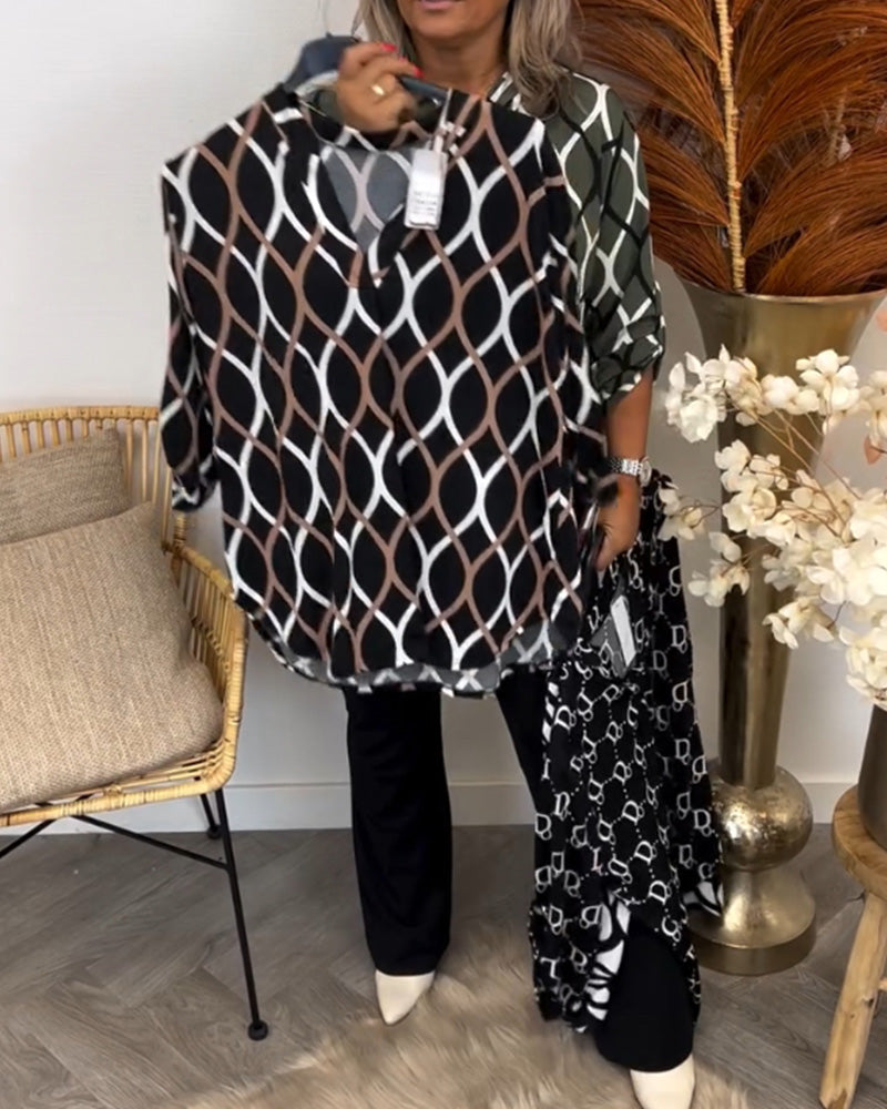 TILDE™ | VARDAGSBLUS MED LÅNGA ÄRMAR OCH ELEGANT MÖNSTER