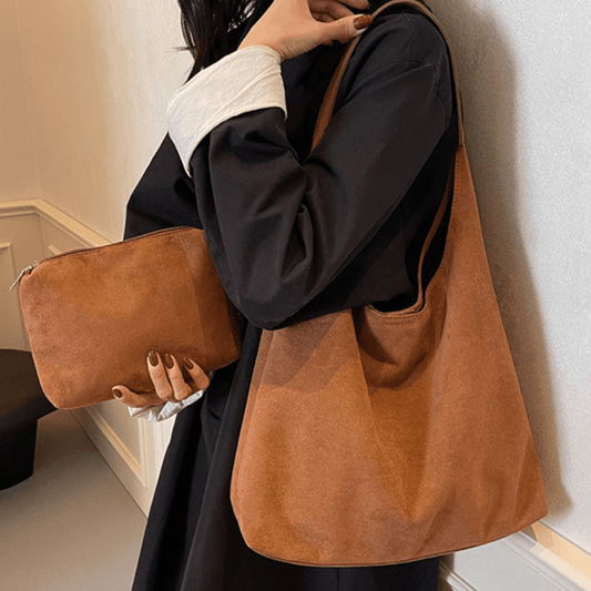 VELORA™ | 2-DELAD SUEDE VÄSKA