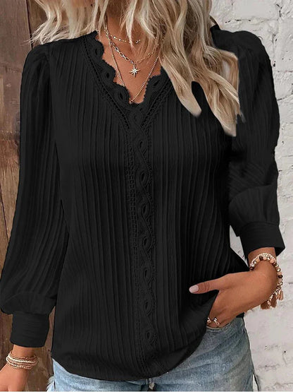 LIVANNE™ | LÅNGÄRMAD BLUS MED V-RINGNING