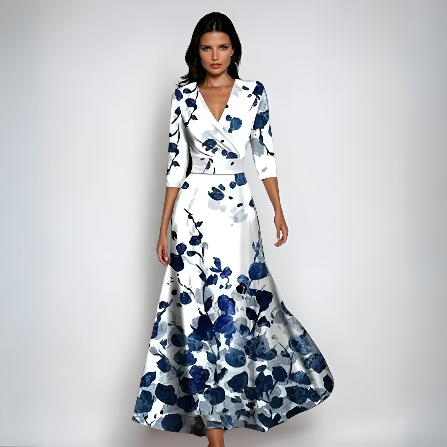 CASSANDRA™ | ELEGANT BLOMMIG OMSLAGSKLÄNNING