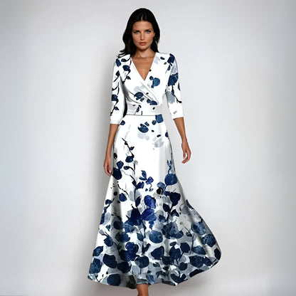 CASSANDRA™ | ELEGANT BLOMMIG OMSLAGSKLÄNNING